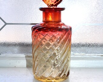 Antique Baccarat Crystal Rose Tiente French Swirl Bambous Dresser