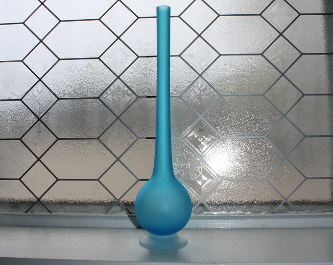 Vintage Carlo Moretti Vase Murano Satinato Glass 14" Rosenthal Netter