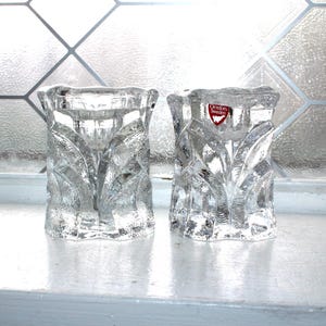 Vintage Orrefors Crystal Capella Candle Holders Pair
