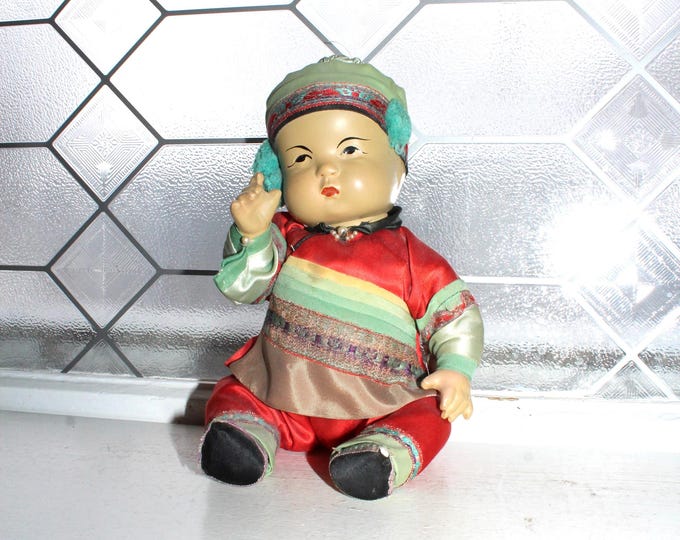 Vintage Asian Ming Ming Composition Baby Doll by Quan Quan