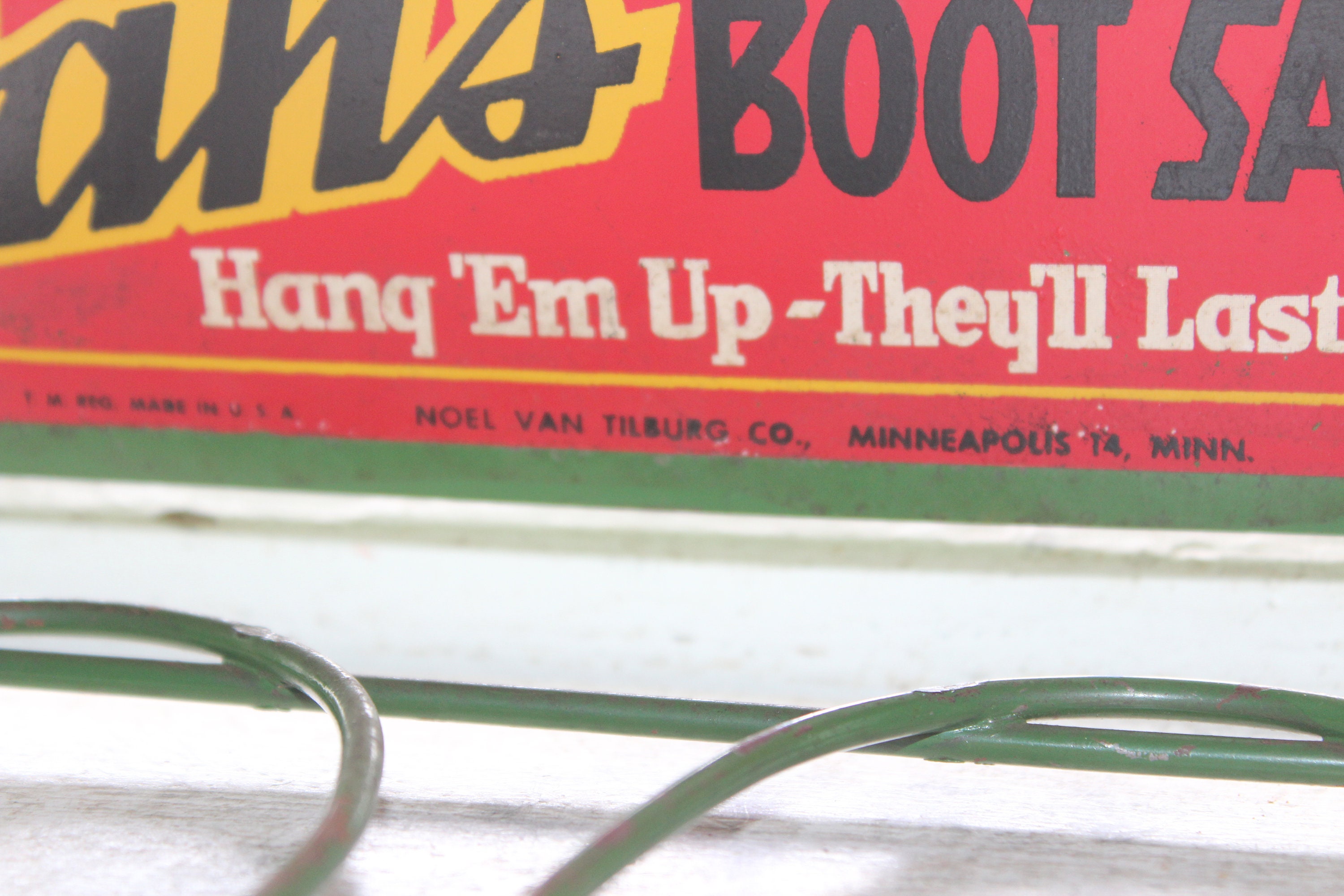 Van's Boot Saver Vintage Metal Shoe Rack Rustic Farmhouse Decor