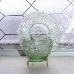 Chantilly Green Tiara Sandwichglazen kop en schotel