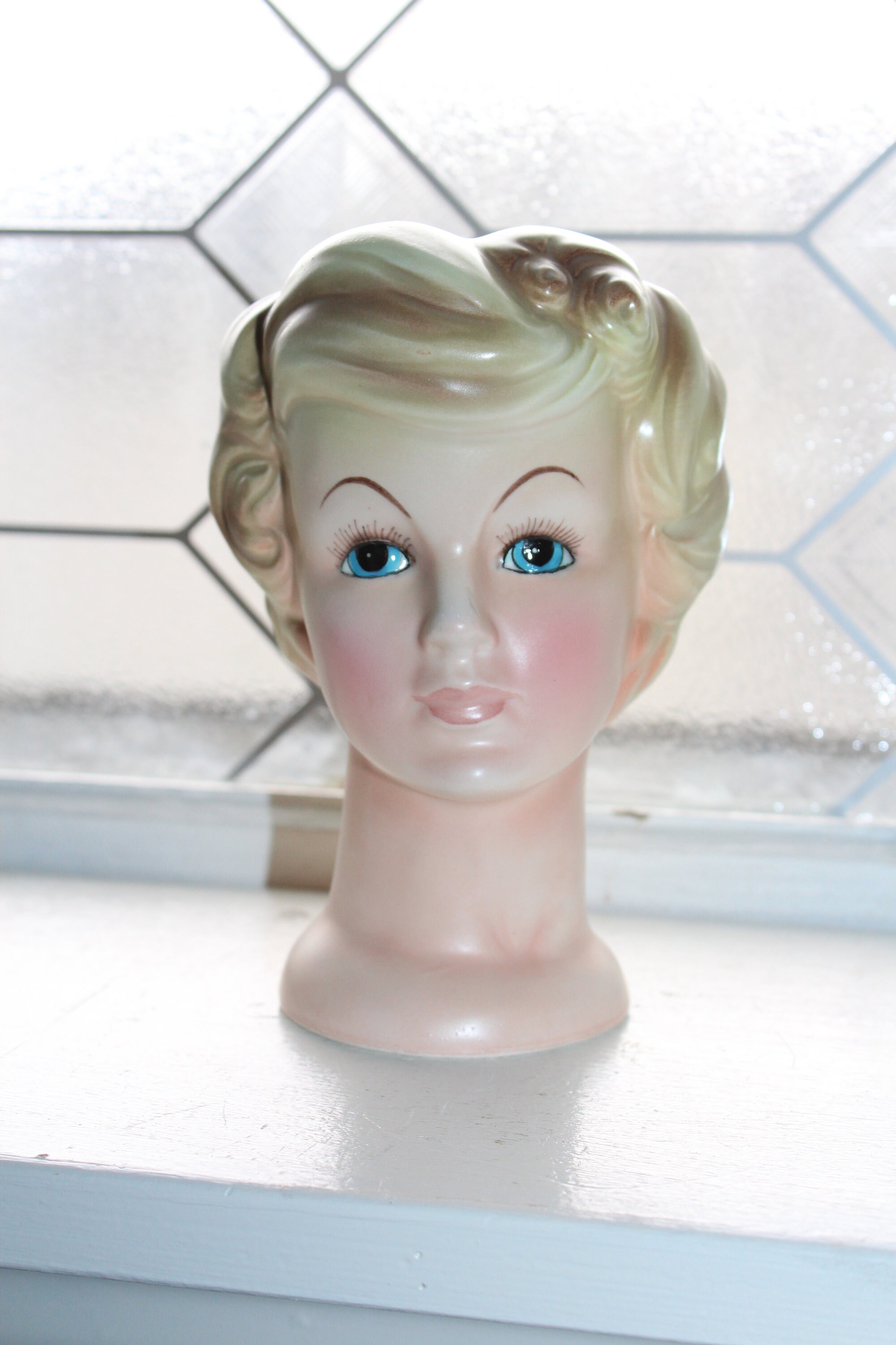 Vintage Enesco Lady Head Vase 1950s