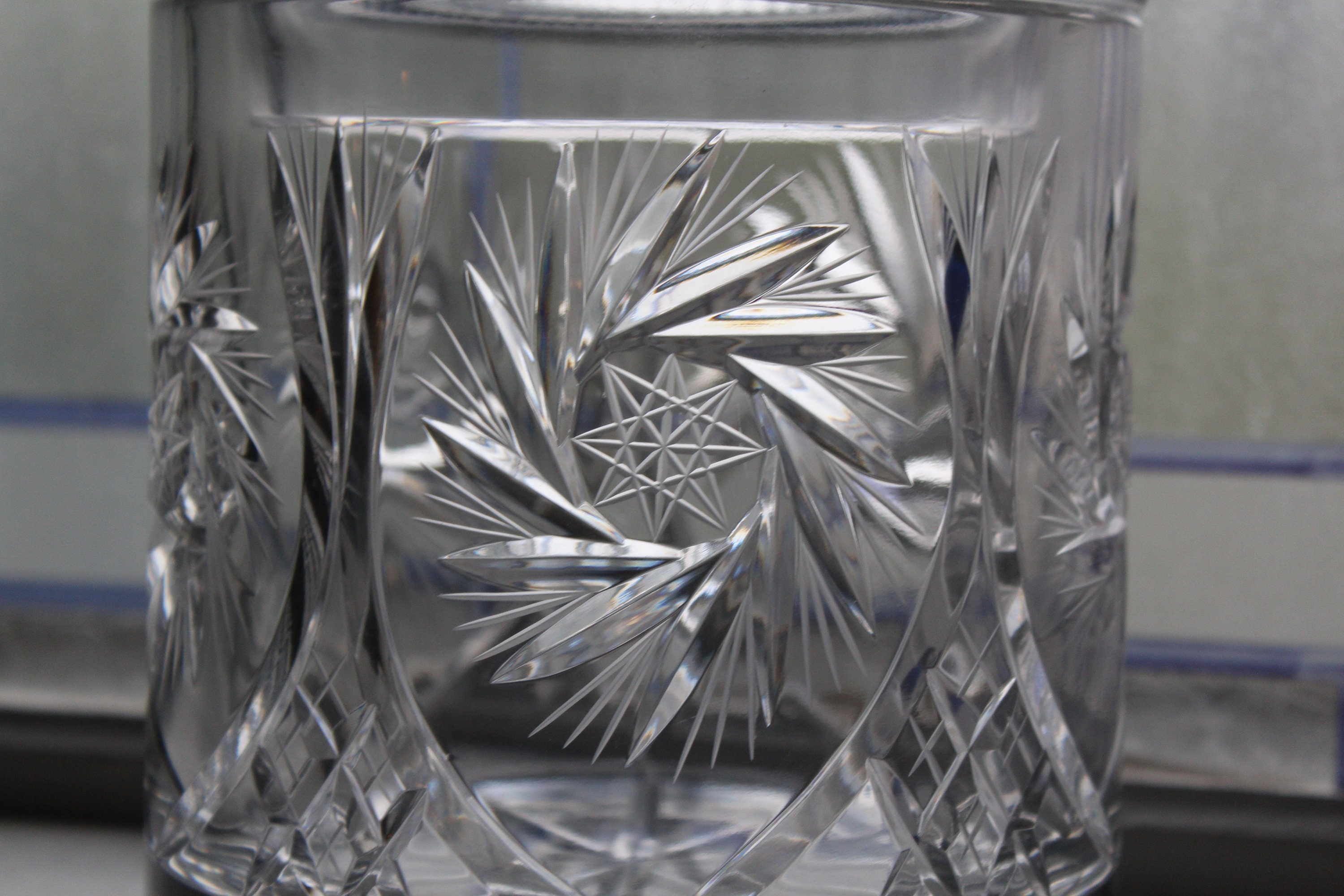 Beautiful Vintage Cut Crystal Ice Bucket with Lid