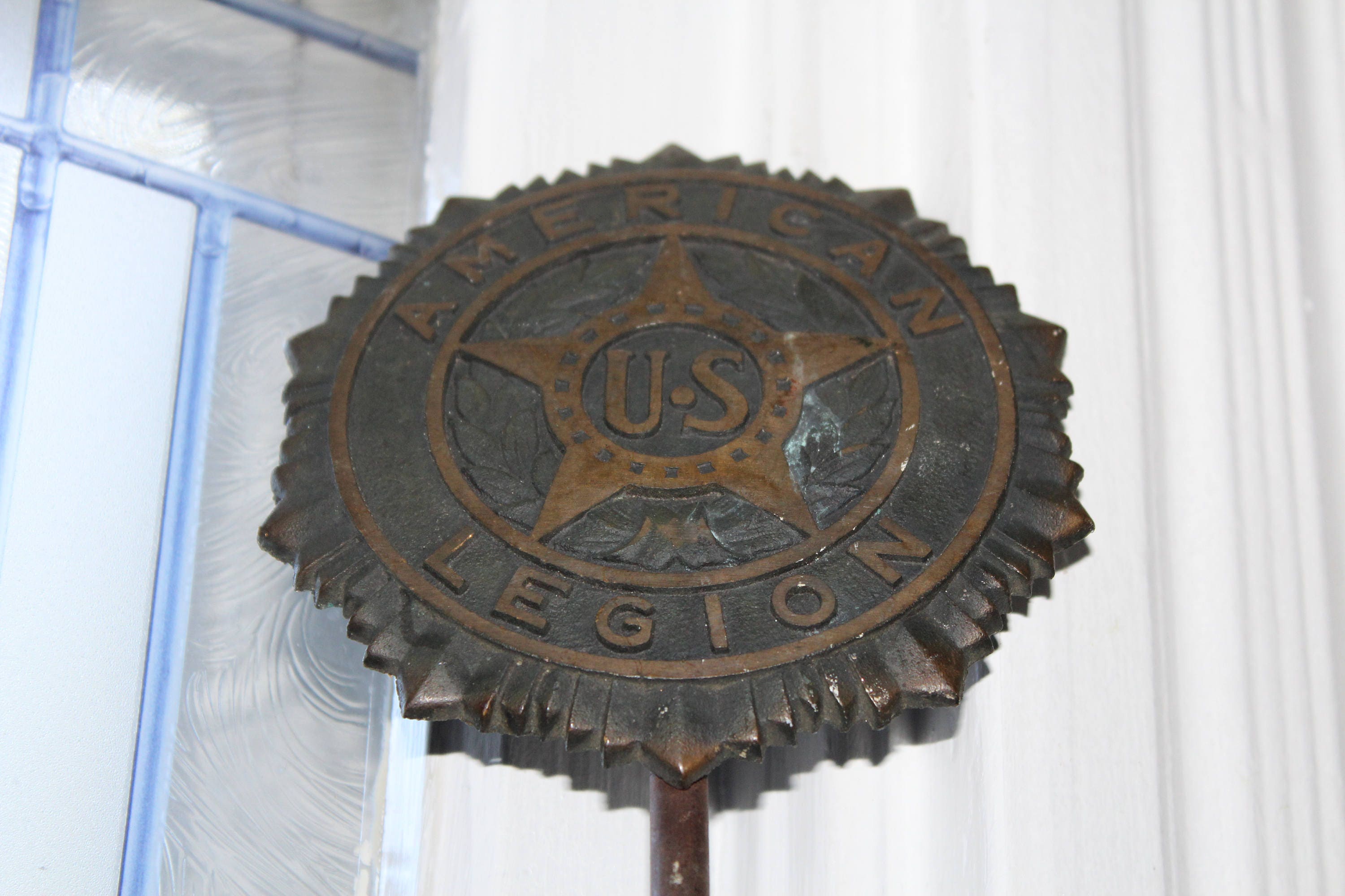 Vintage American Legion Bronze Grave Marker Flag Holder