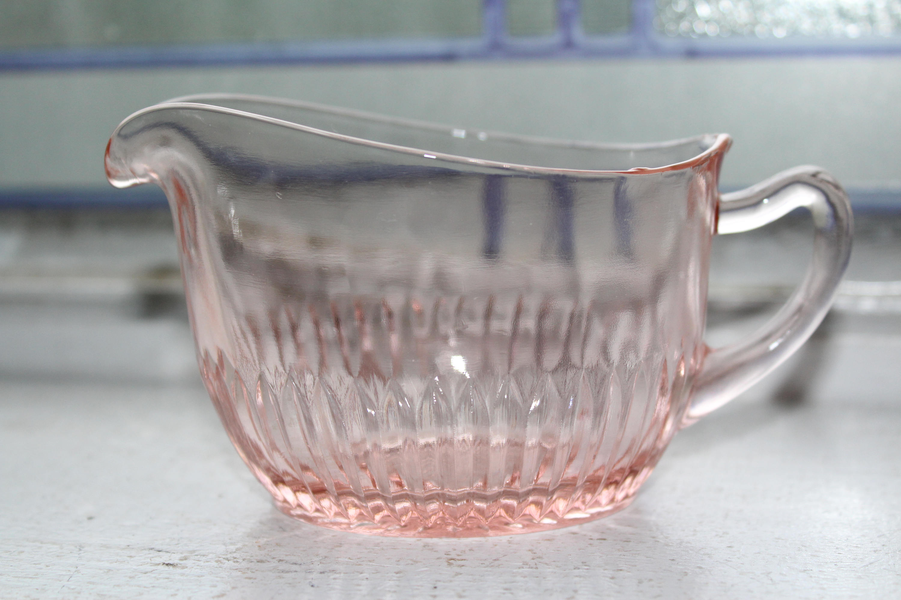 Pink Depression Glass Creamer Queen Mary Vintage 1930s