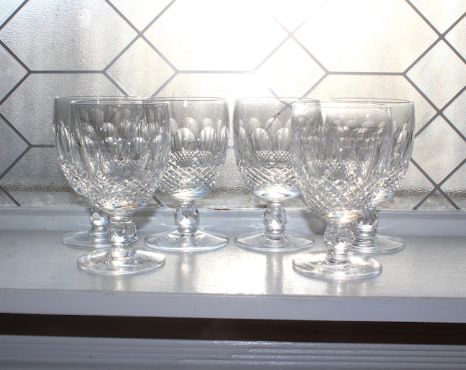 6 Vintage Waterford Crystal Colleen Water Goblets Short Stem
