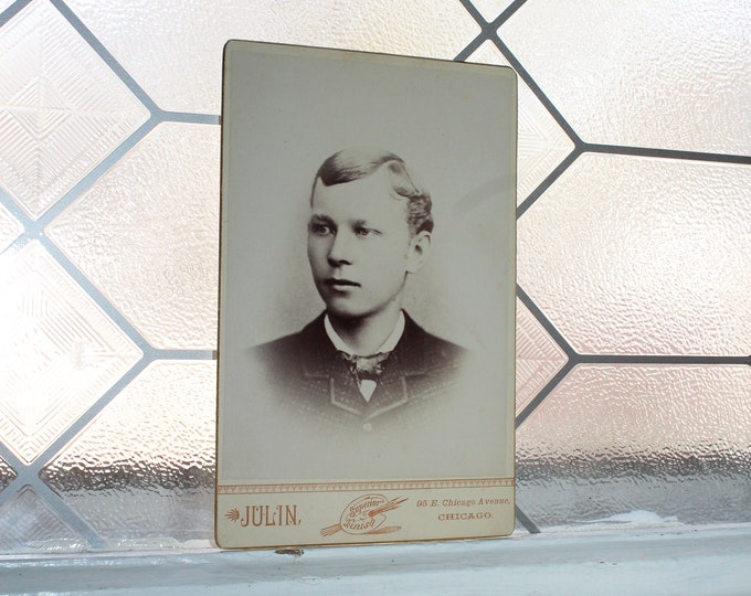 Vintage Cabinet Card Photograph Handsome Victorian Gentleman