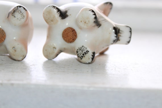 古生地 豚の置物 アンティーク ビンテージ vintage pig 刺し子 Antique German Fairing Pig/1900s China Fair Prizes/pig in a Purse