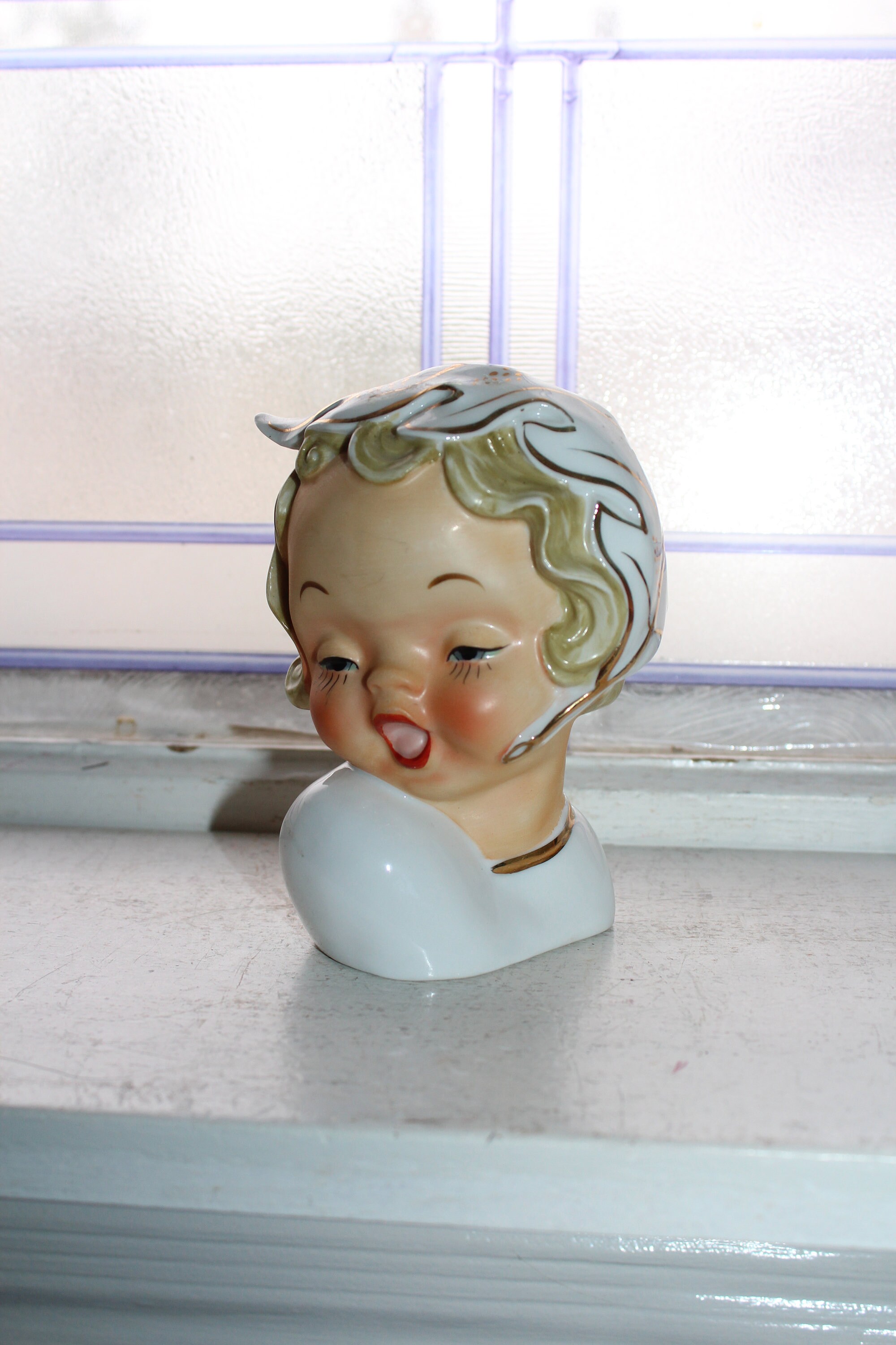 Vintage Ucagco Lady Head Vase 1950s