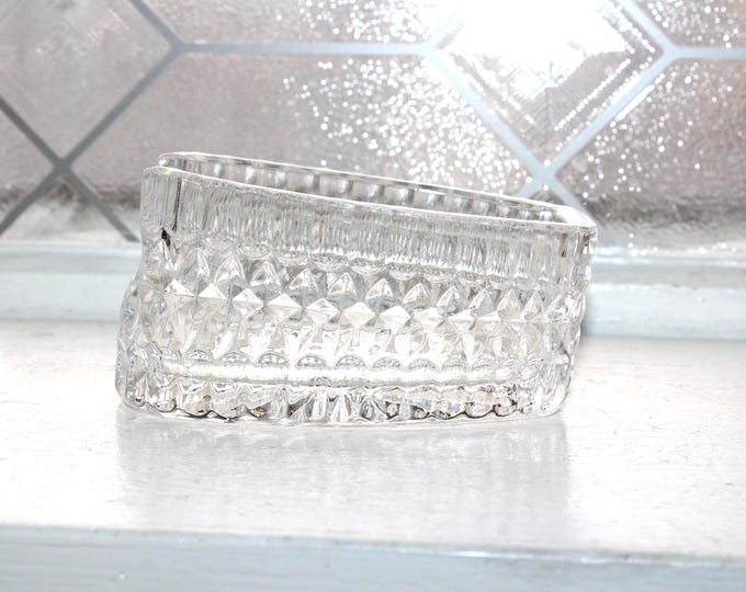 Vintage Lead Crystal Spoon Utensil Holder