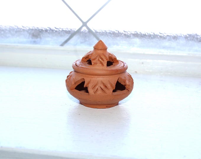 Vintage Handmade Thai clay Incense Burner Koh Kret Island Thailand