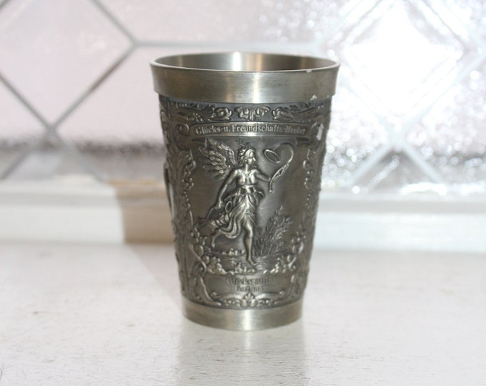 Zinn Becker Pewter Goblet Cup Steinbock Capricorn