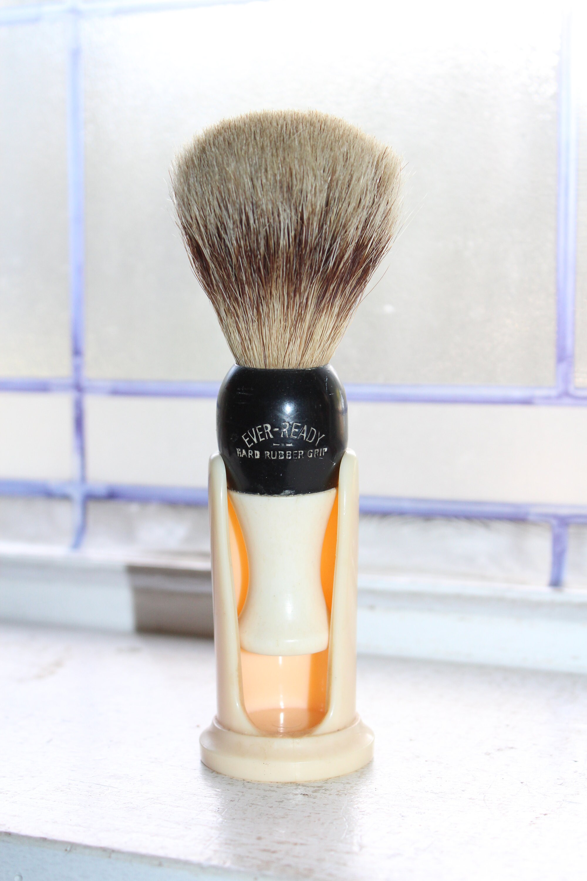 Vintage Shaving Brush 1940s Ever Ready with Stanhome Stand