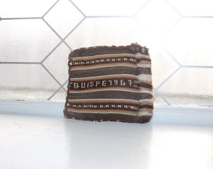 Vintage Bolivia Chuspa Bag 1967 Llama Wool
