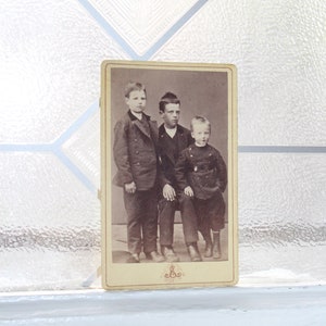 Antique Carte De Visite CDV Photograph Victorian Children 1800s Boys