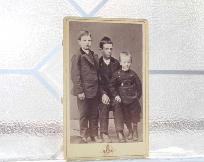 Antique Carte De Visite CDV Photograph Victorian Children 1800s Boys