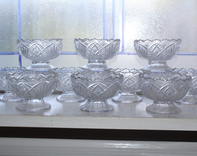 10 EAPG Victorian Glass Sherbets Circa 1890 to 1910