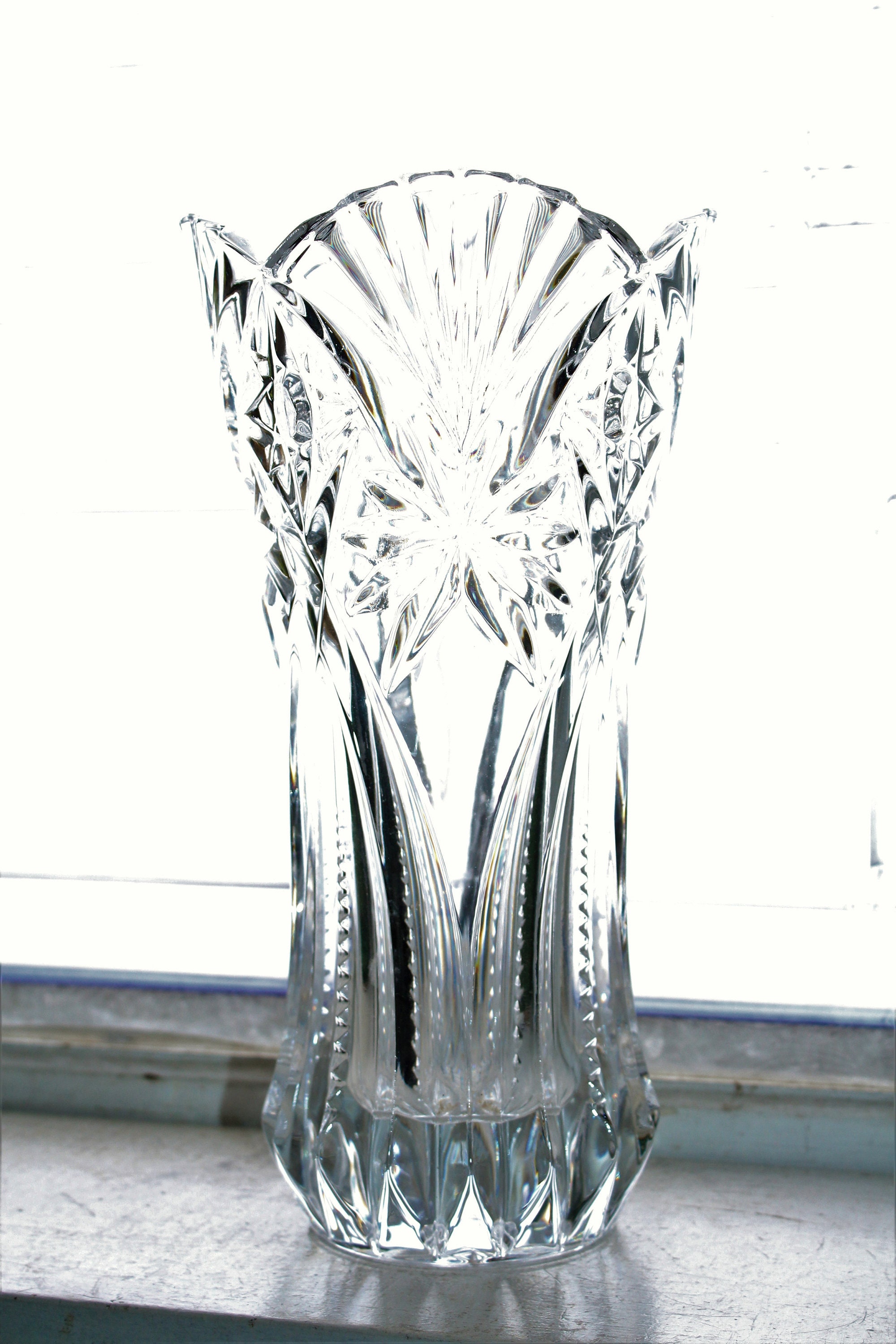 Large Vintage Crystal Vase