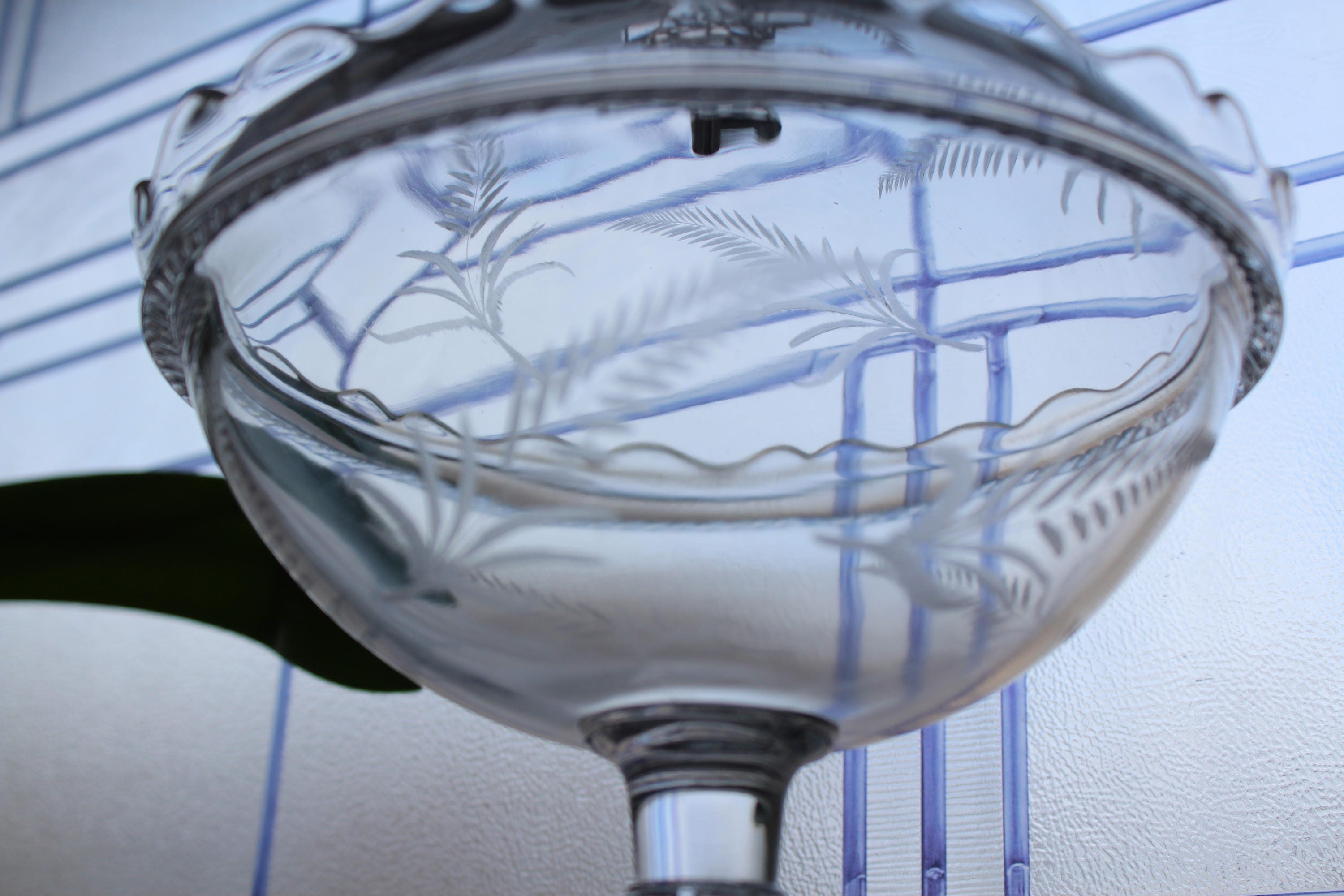 EAPG Etched Glass Compote with Lid Antique Early 1900s