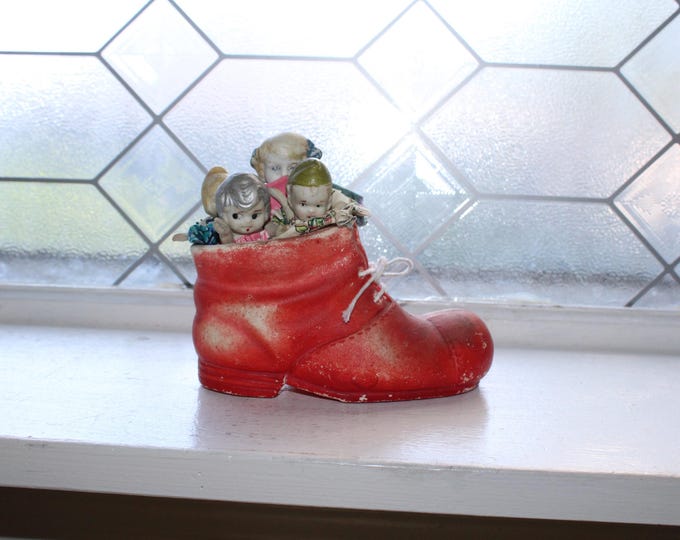 4 Bisque Dolls in Shoe Frozen Charlotte Type