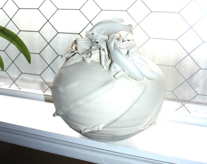 Andrea Joseph Studio Art Pottery Large Vase Figural Fish Seascape