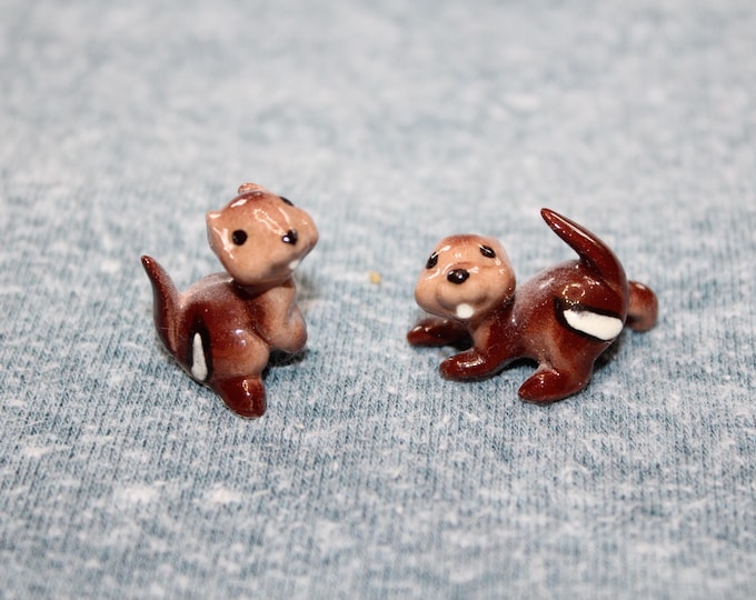 Vintage Hagen Renaker Miniature Figurines Baby Squirrels