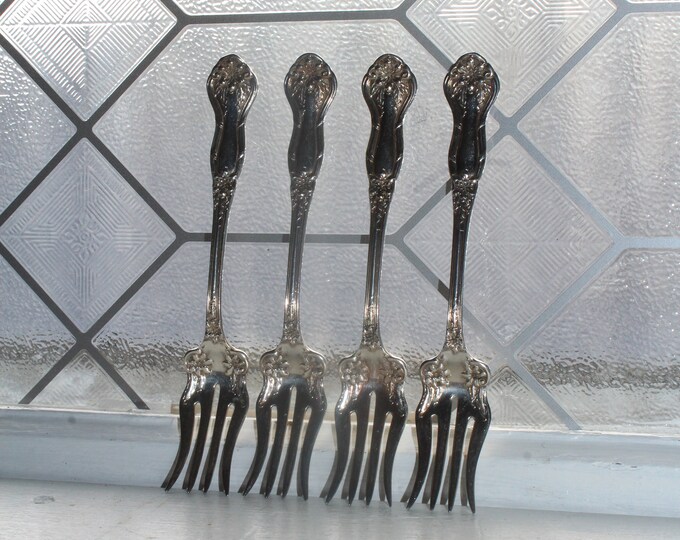 4 Antique Silverplate Salad or Fish Forks Hanover American SP Co