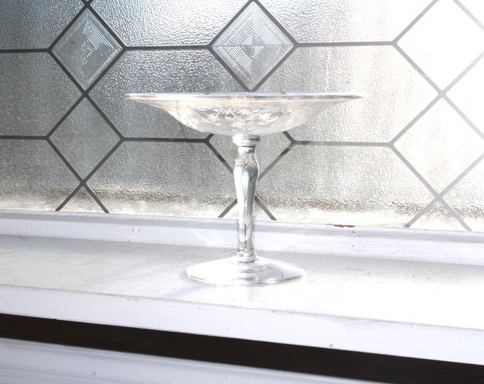 Fostoria Glass Navarre Compote Tazza Comport Vintage 1940s