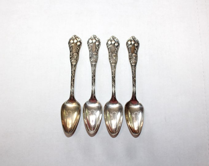 4 Antique Silverplate Spoons Fruit Oneida Community