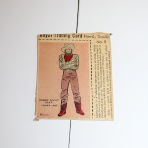 Vintage 1950s Royal Trading Card Howdy Doody Star Lanky Lou