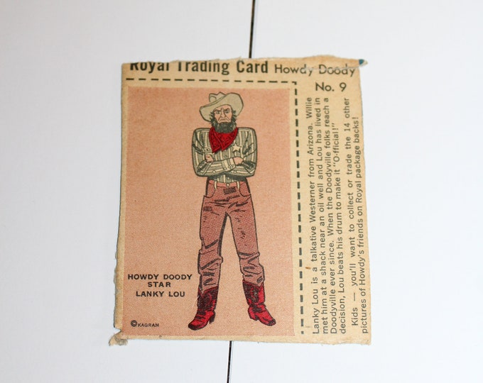 Vintage 1950s Royal Trading Card Howdy Doody Star Lanky Lou