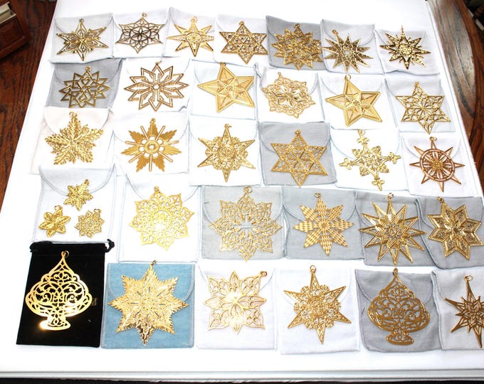31 Metropolitan Museum of Art Christmas Tree Ornaments Gold Plated MMA