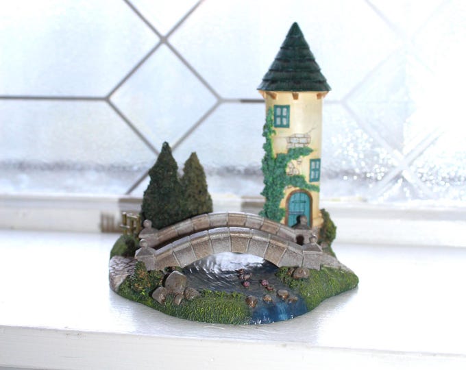 Vintage Beauty and The Beast French Village Bridge and Tower