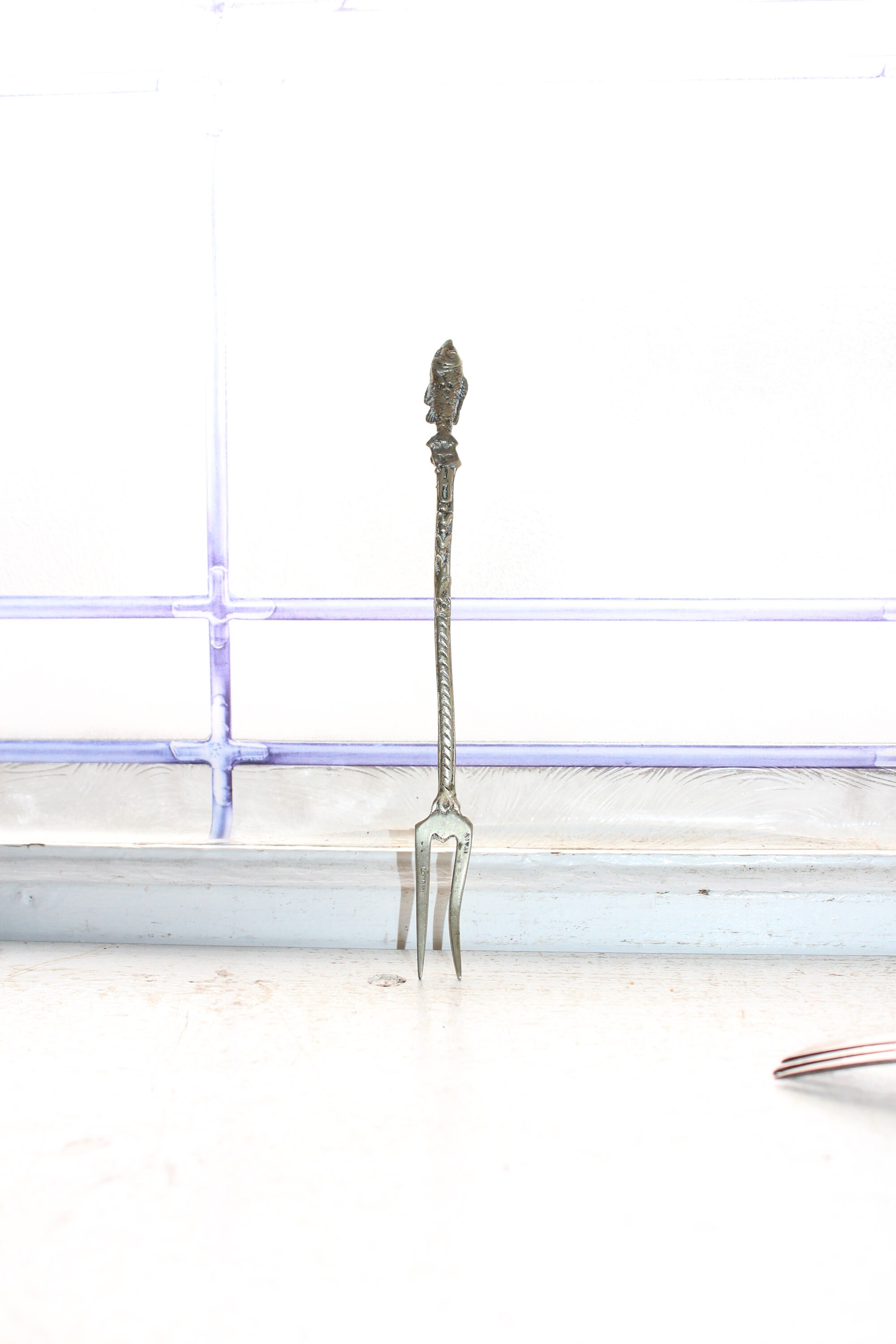 Antique Silverplate Sardine Fork Madrigal Italy