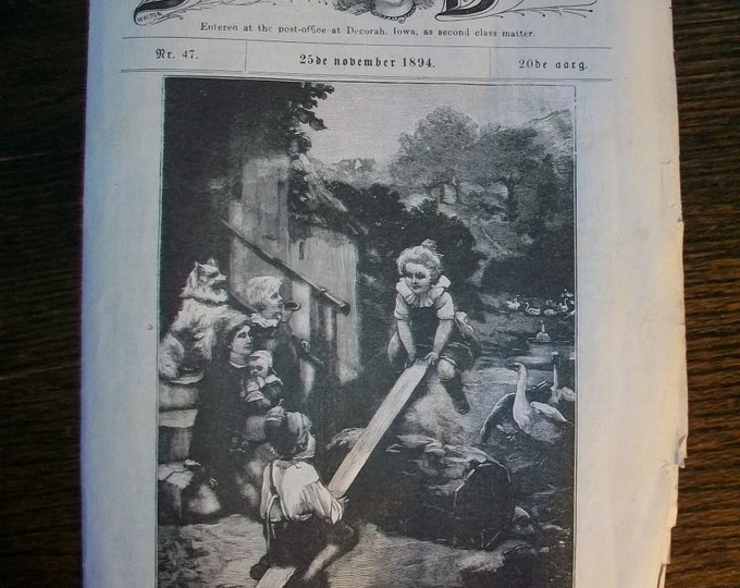 1894 Newspapers Norwegian or Danish Borne Blad w/ Wonderful Pictures Lot of 8