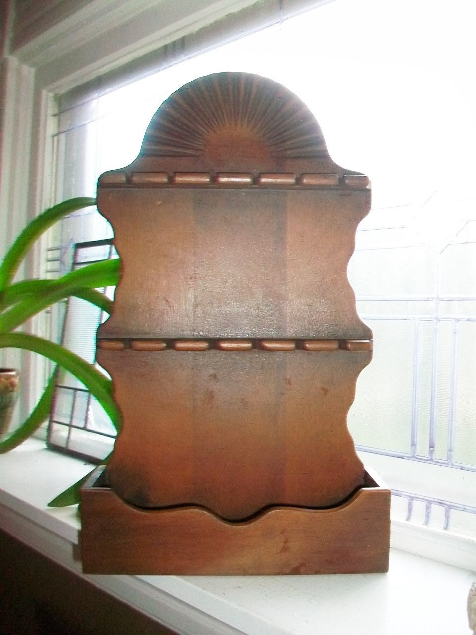 Vintage Wood Spoon Rack 1950s