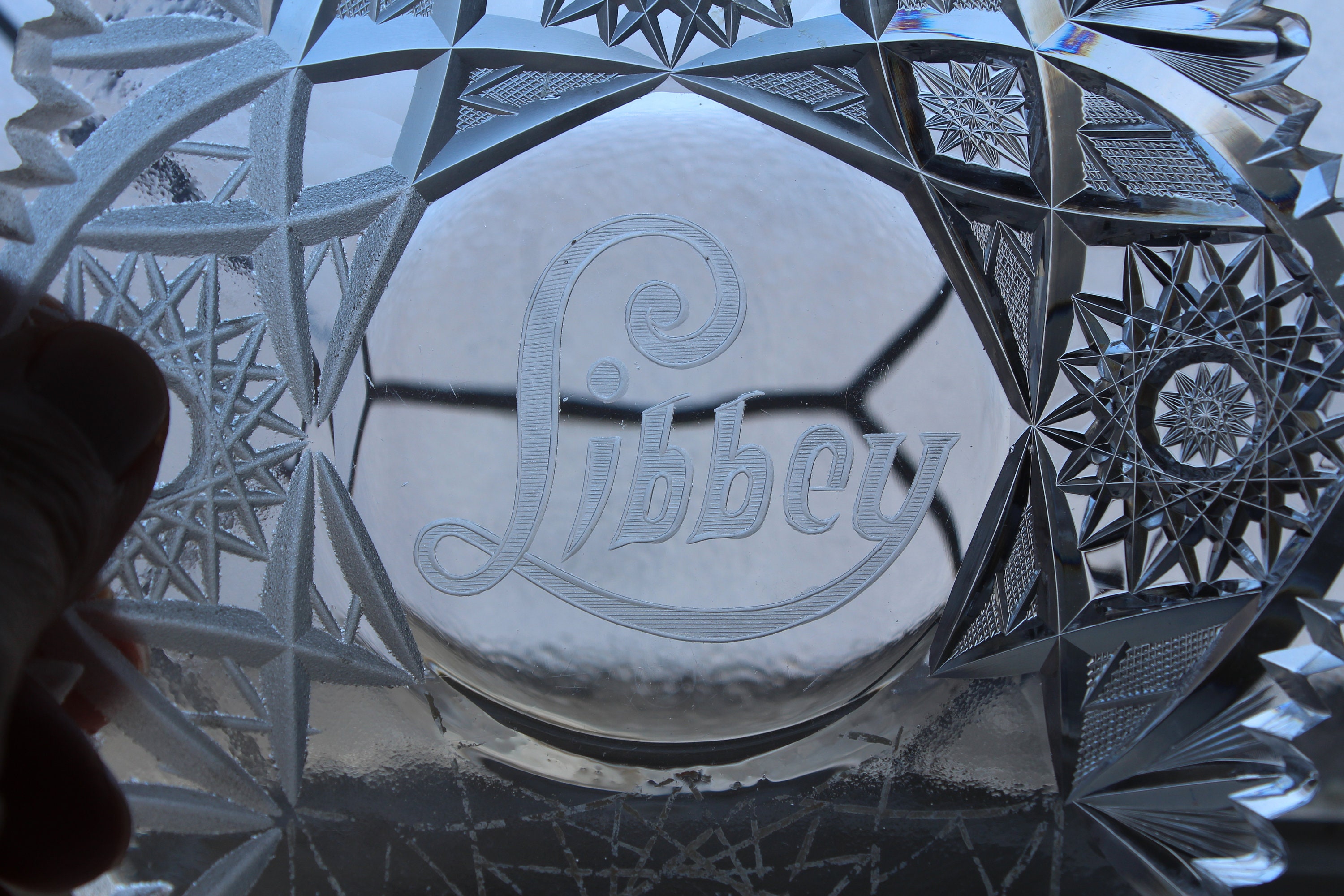 Reserved for Franz Rare Antique Libbey ABP Cut Glass Demonstrator