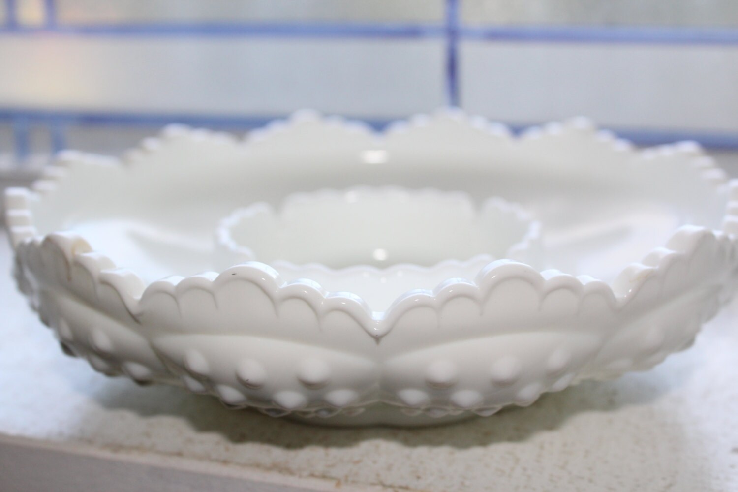 Fenton Milk Glass Hobnail Large Ashtray