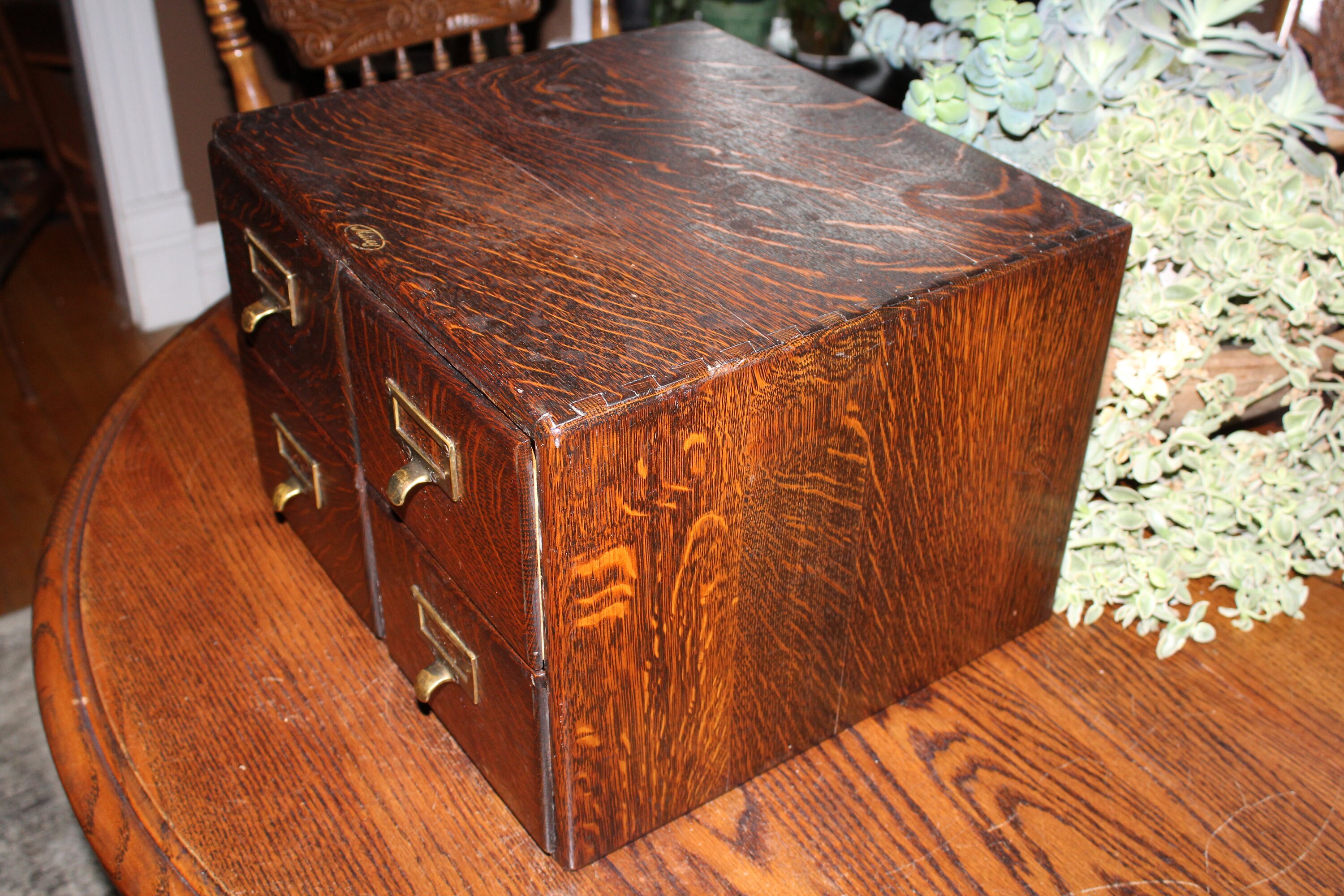 Vintage Macey Oak Card File 4 Drawer Circa 1930s