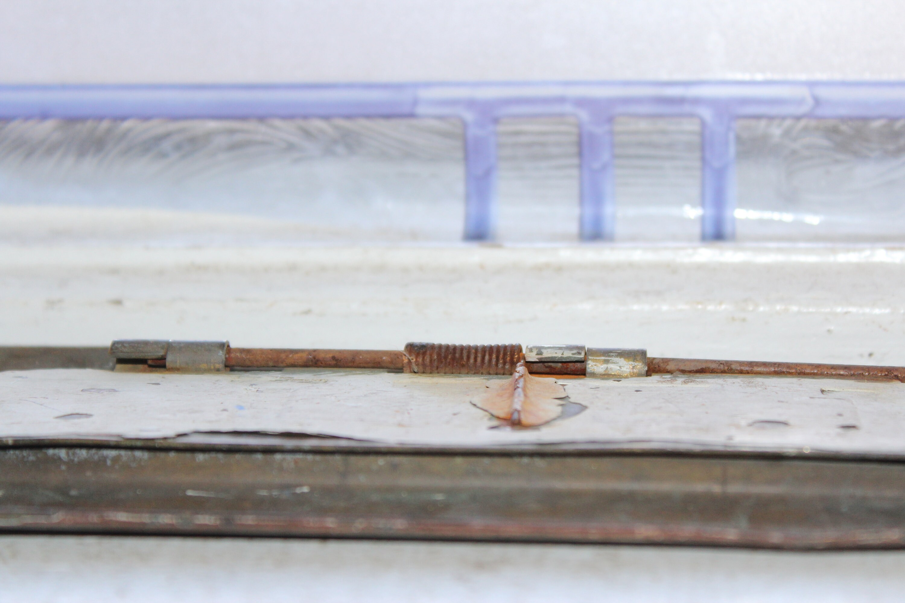 Vintage Mail Letter Door Slot Circa 1920s Weathered Brass