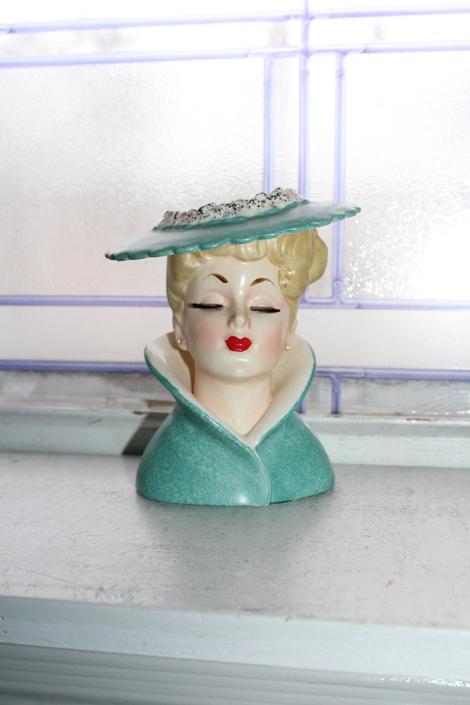 Vintage Napco Lady Head Vase C3815C 1950s