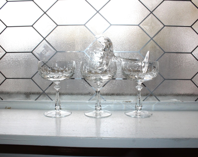 4 Vintage Gorham Crystal Tivoli Champagne Coupes