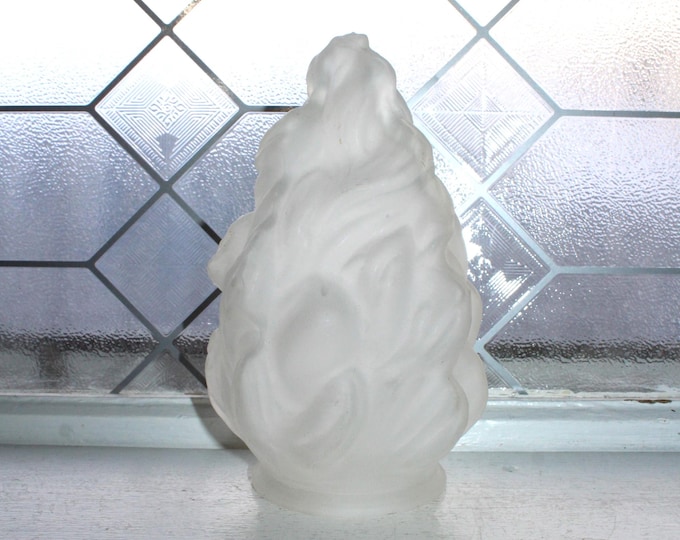 Vintage Art Deco Satin Glass Flame Lamp Shade