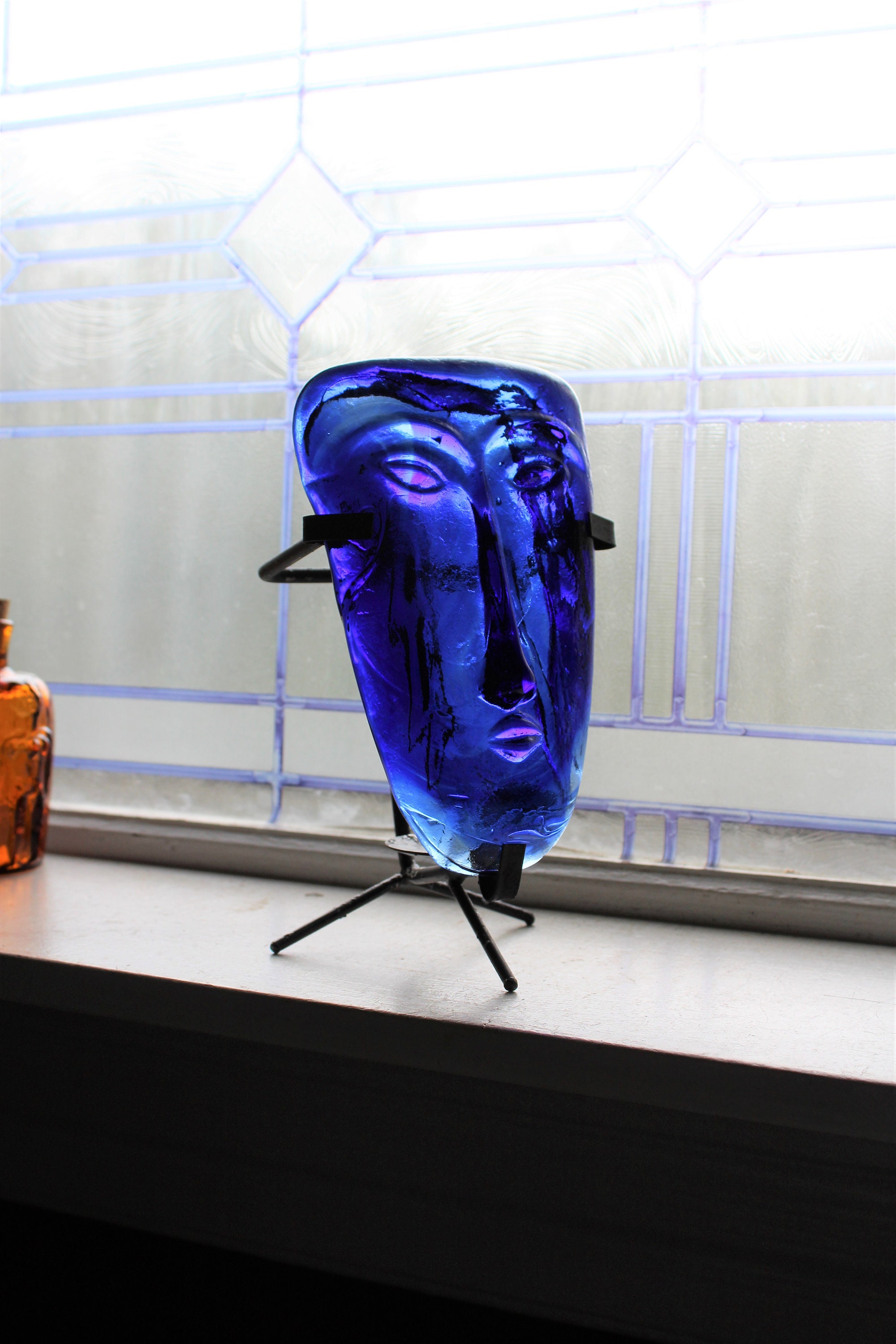 Skydreamer Glass Face Mask by Jaramillo Bro. Erik Hoglund Style Candle Holder Wall Sconce