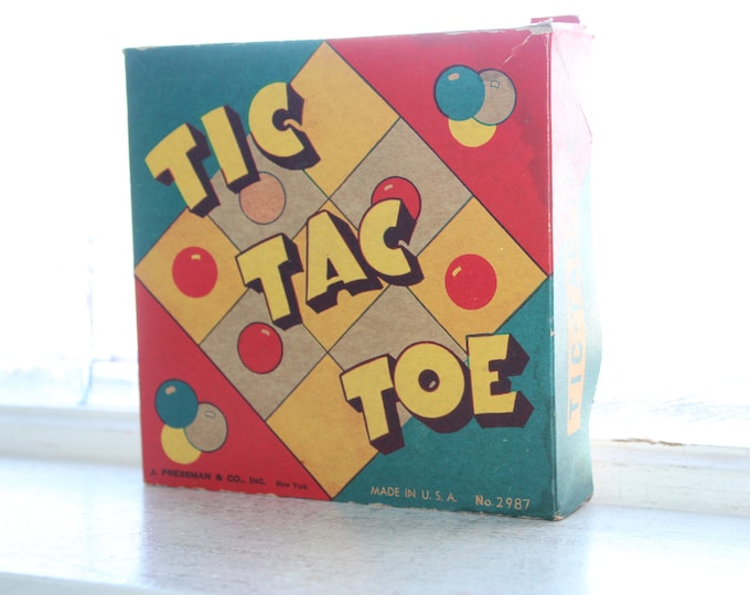 Vintage 1940s Tic Tac Toe Game by J Pressman