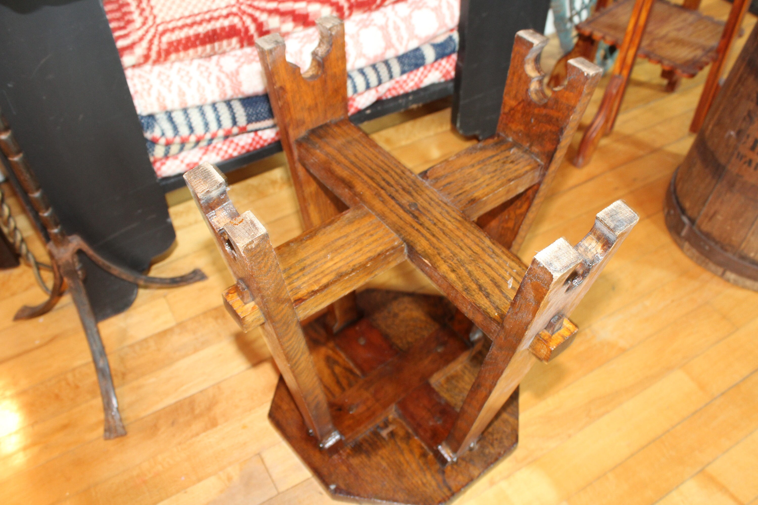 RESERVED Antique Mission Side Table Oak Arts and Crafts Style Plant Stand