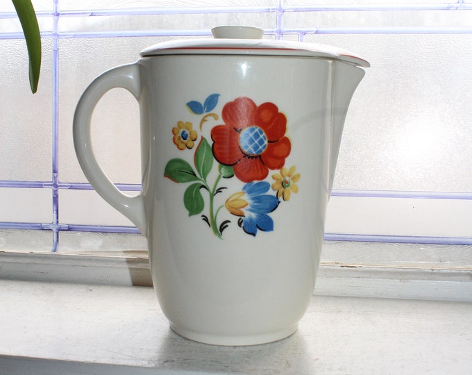 Vintage Mid Century Kitchen Bouquet Pitcher with Lid Universal Pottery