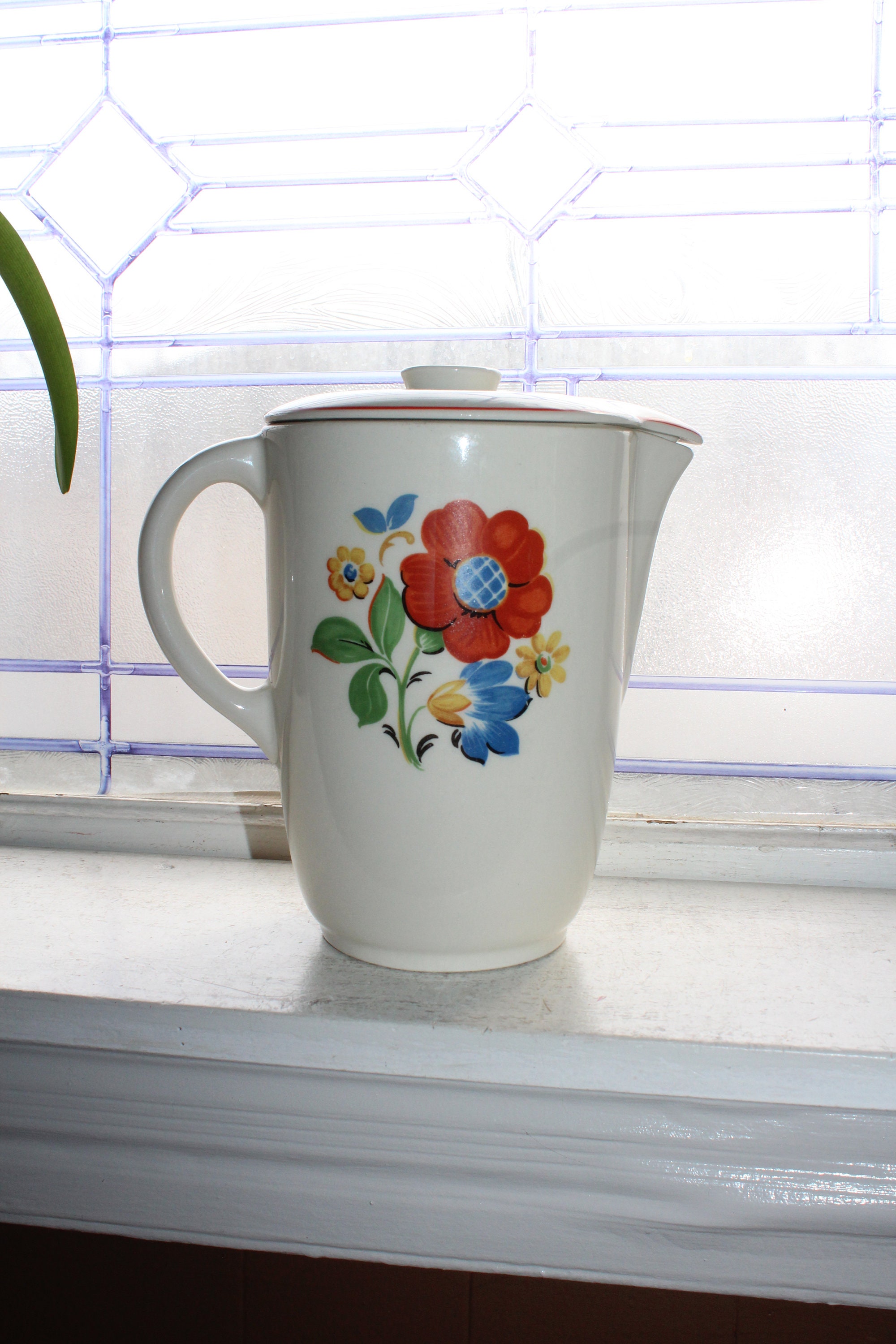 Vintage Mid Century Kitchen Bouquet Pitcher with Lid Universal Pottery