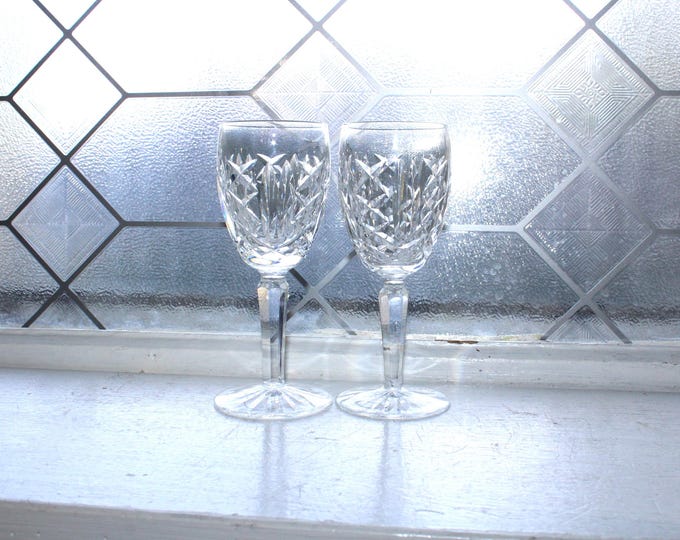 2 Waterford Crystal Glengarriff Sherry Glasses 5 1/4" Stemware